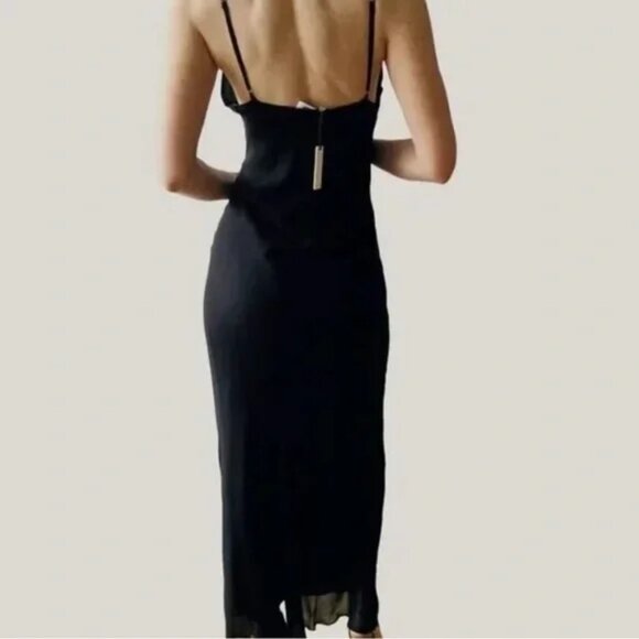 Rumored Vintage Slip Maxi Dress Size M Black New - Picture 2 of 8